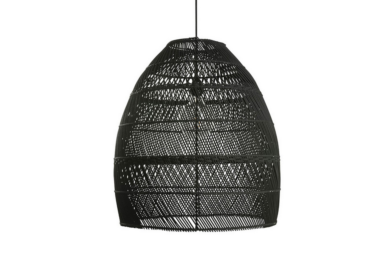 Lampenschirm Luna Rattan schwarz S