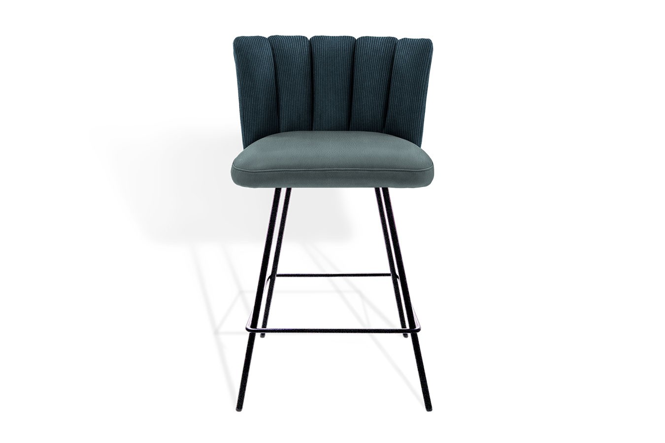 Thekenstuhl Gaia ohne Arm Leder blau