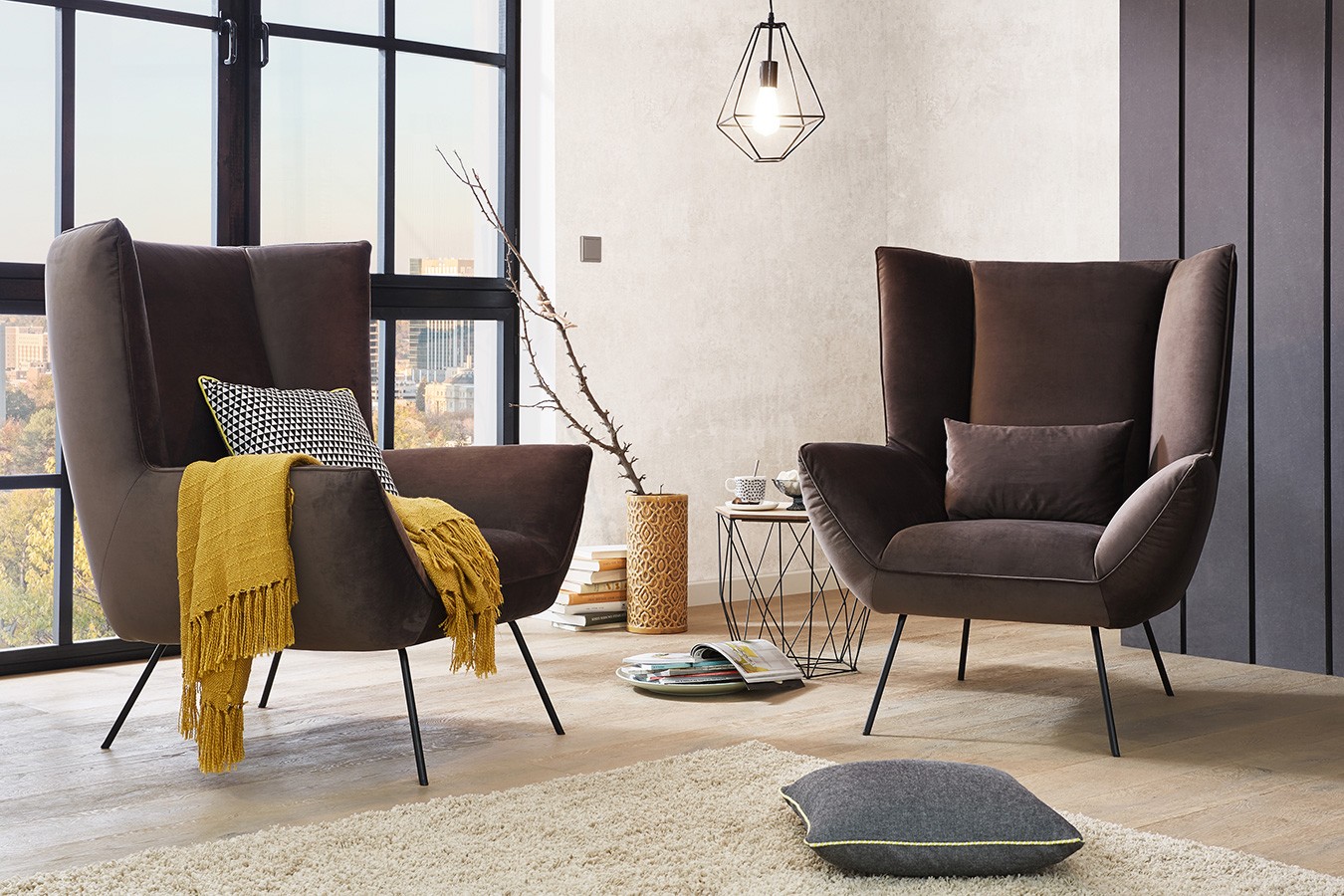 Sessel Evelin Stoff flamingo