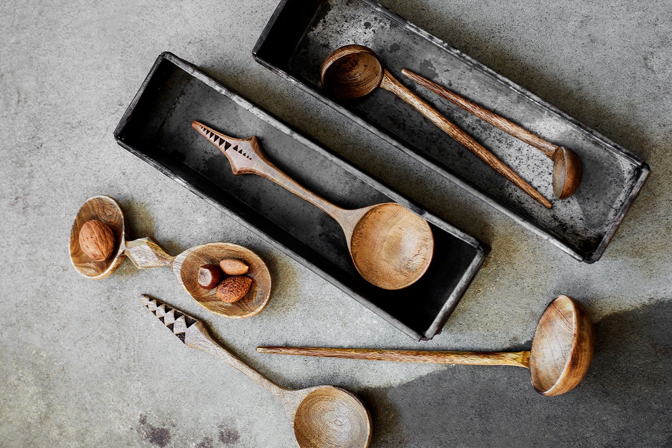 Suppenkelle Hand Craved Mangoholz natur
