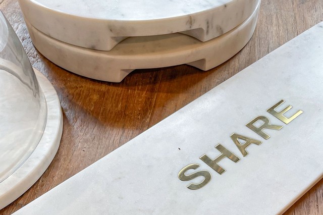 Servierplatte Share Marmor weiss