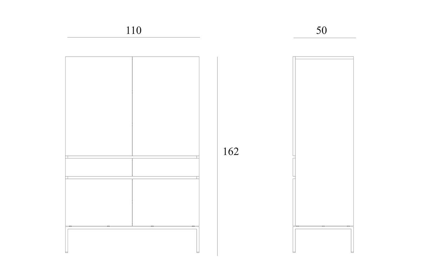 Second Life Schrank Eiche natur H 162 cm