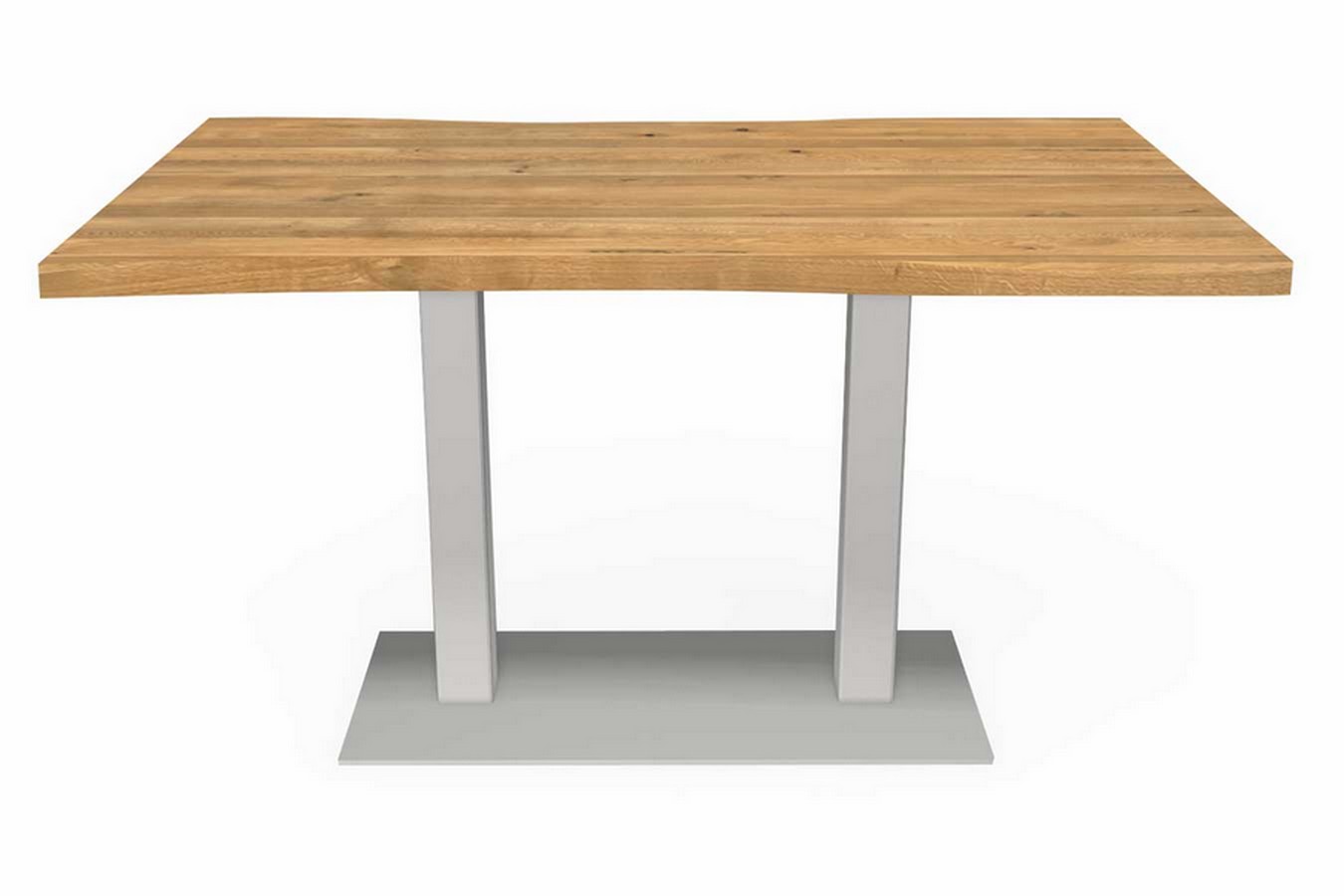 Bistrotisch Eiche organisch Edelstahl 120 cm