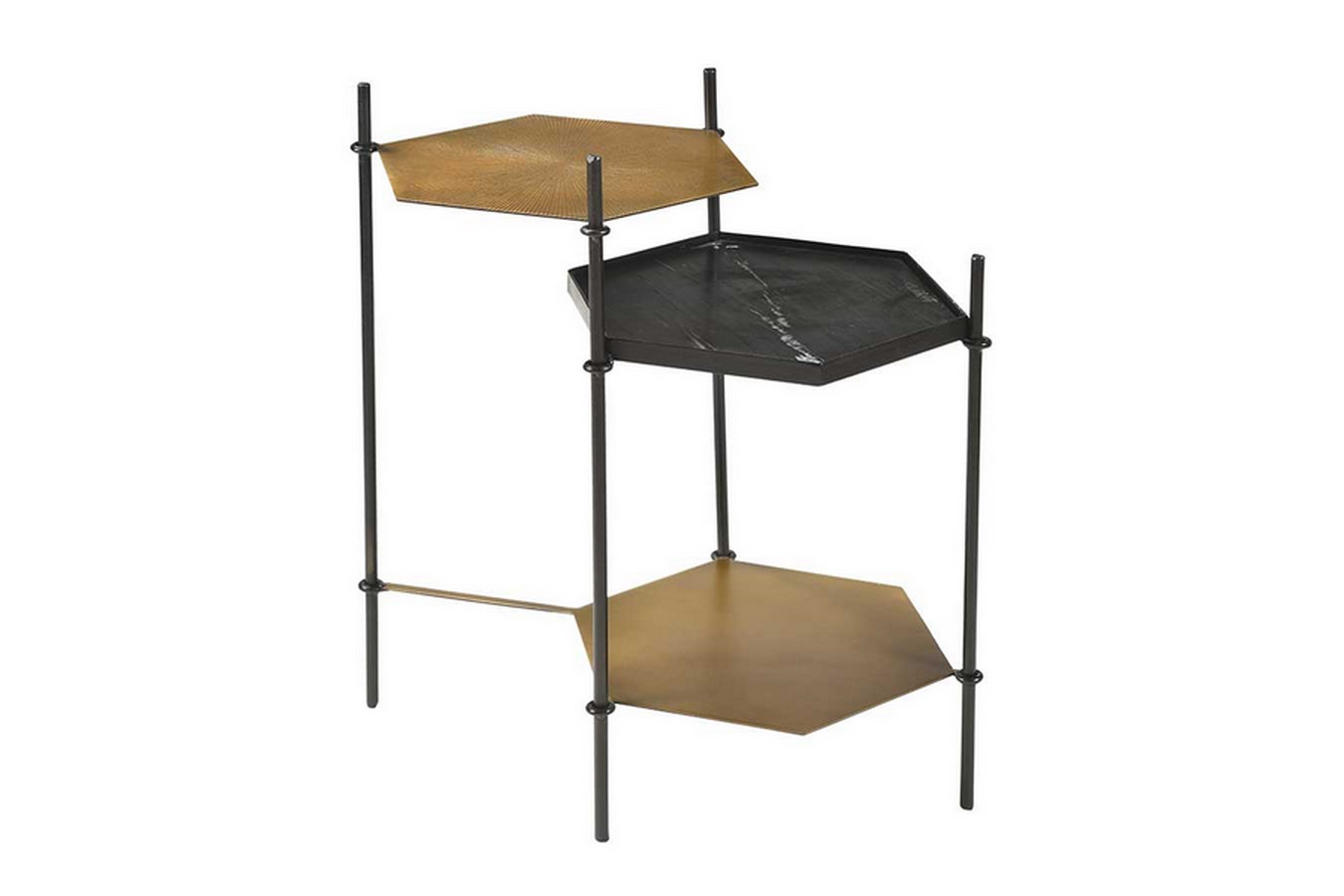 Beistelltisch Industrial Metall Marmor H 61cm
