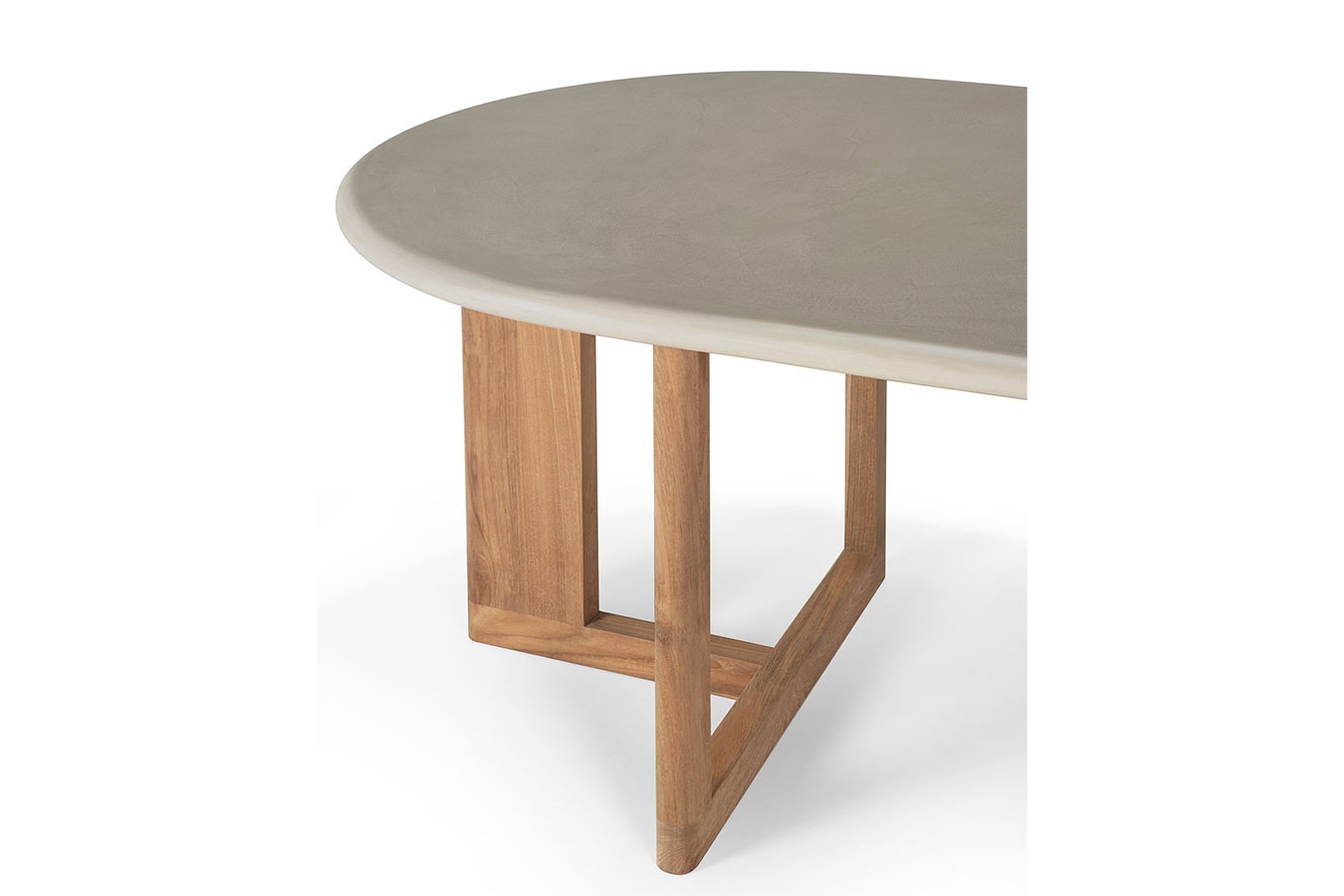 Esstisch Trestle Beton mit Teak B 240 cm