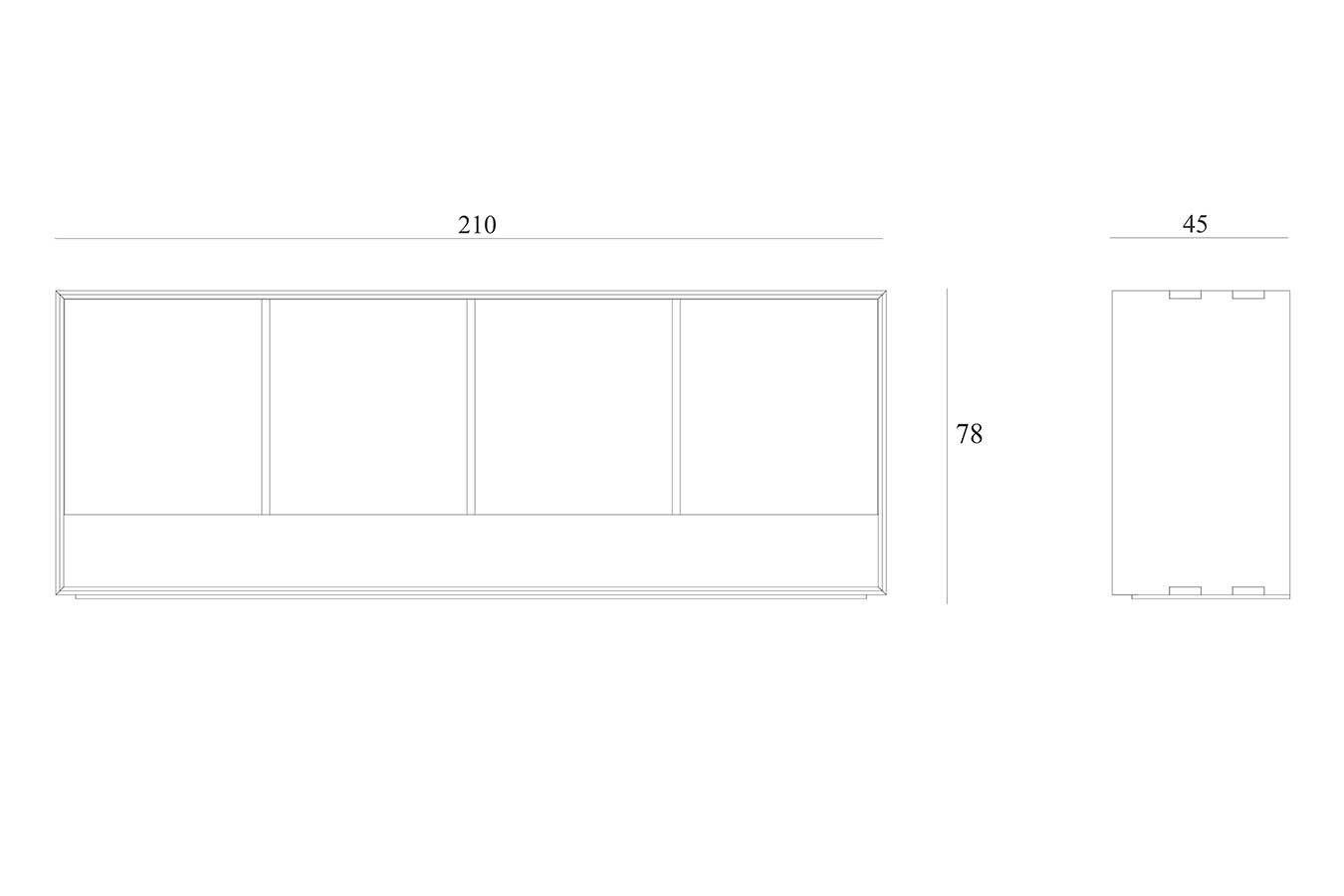 Sideboard Nordic Eiche massiv B 210 cm