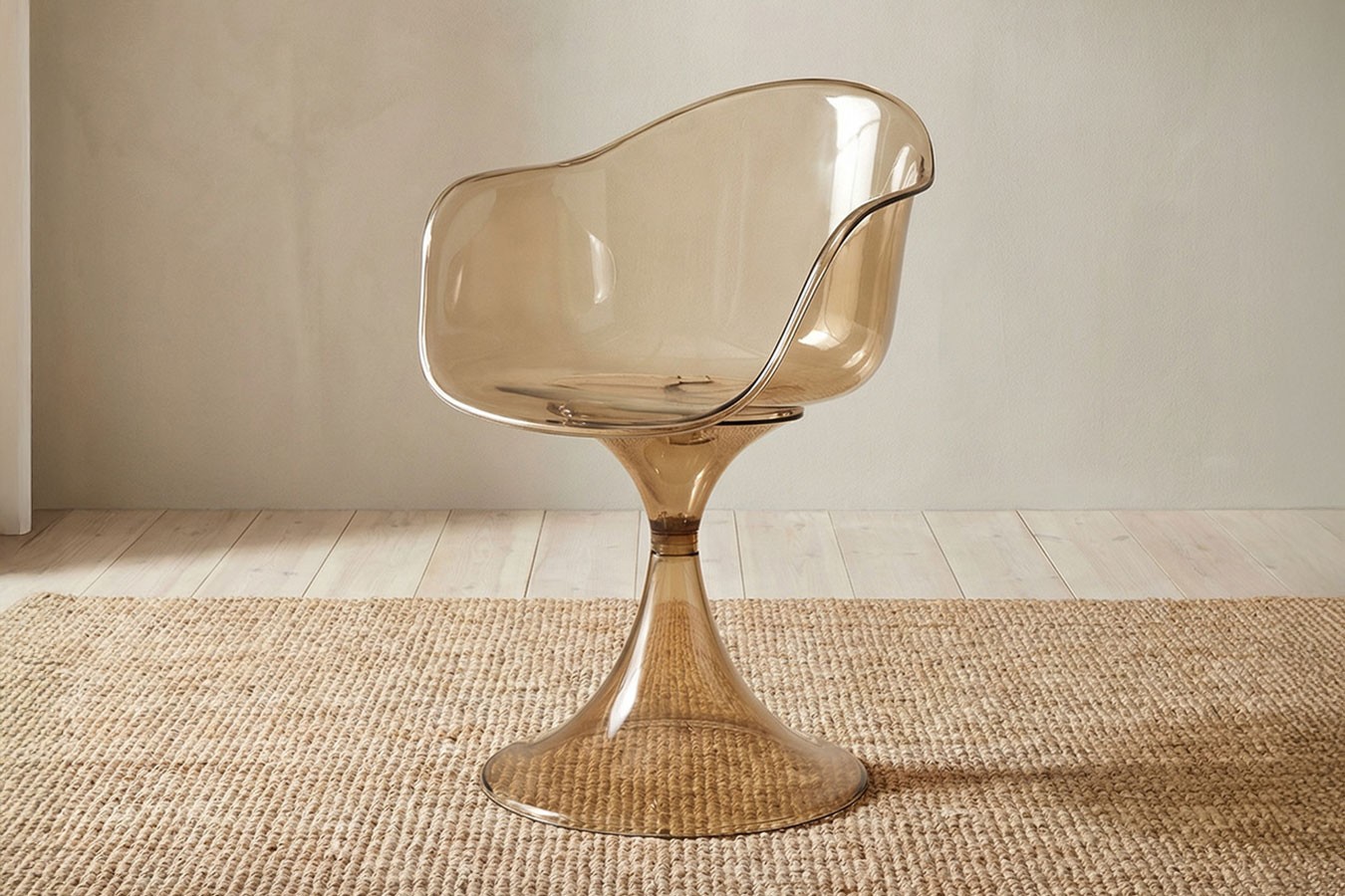 Glow Schalenstuhl champagner transparent