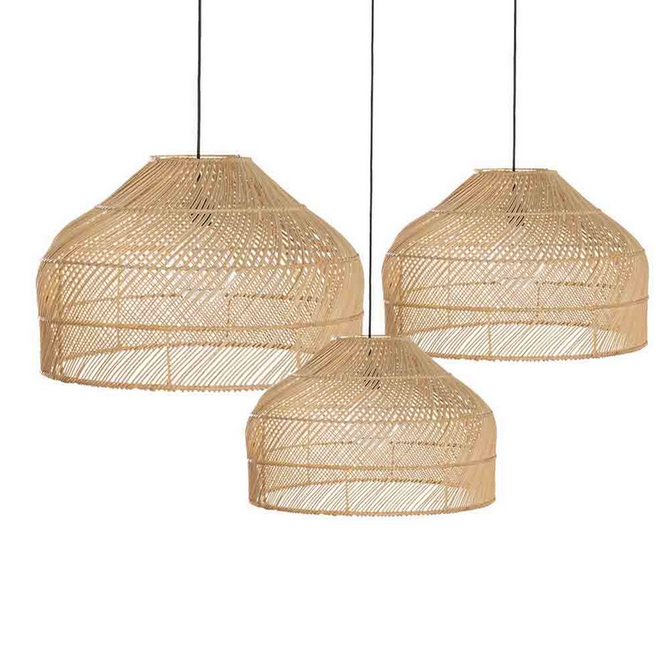 Lampenschirm Ivy Rattan natur 3er Set