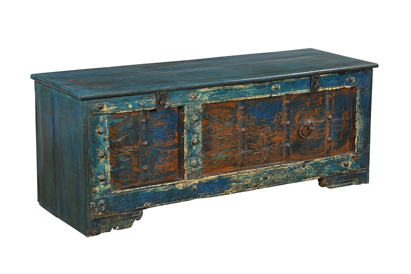 Truhenbank Vintage blau