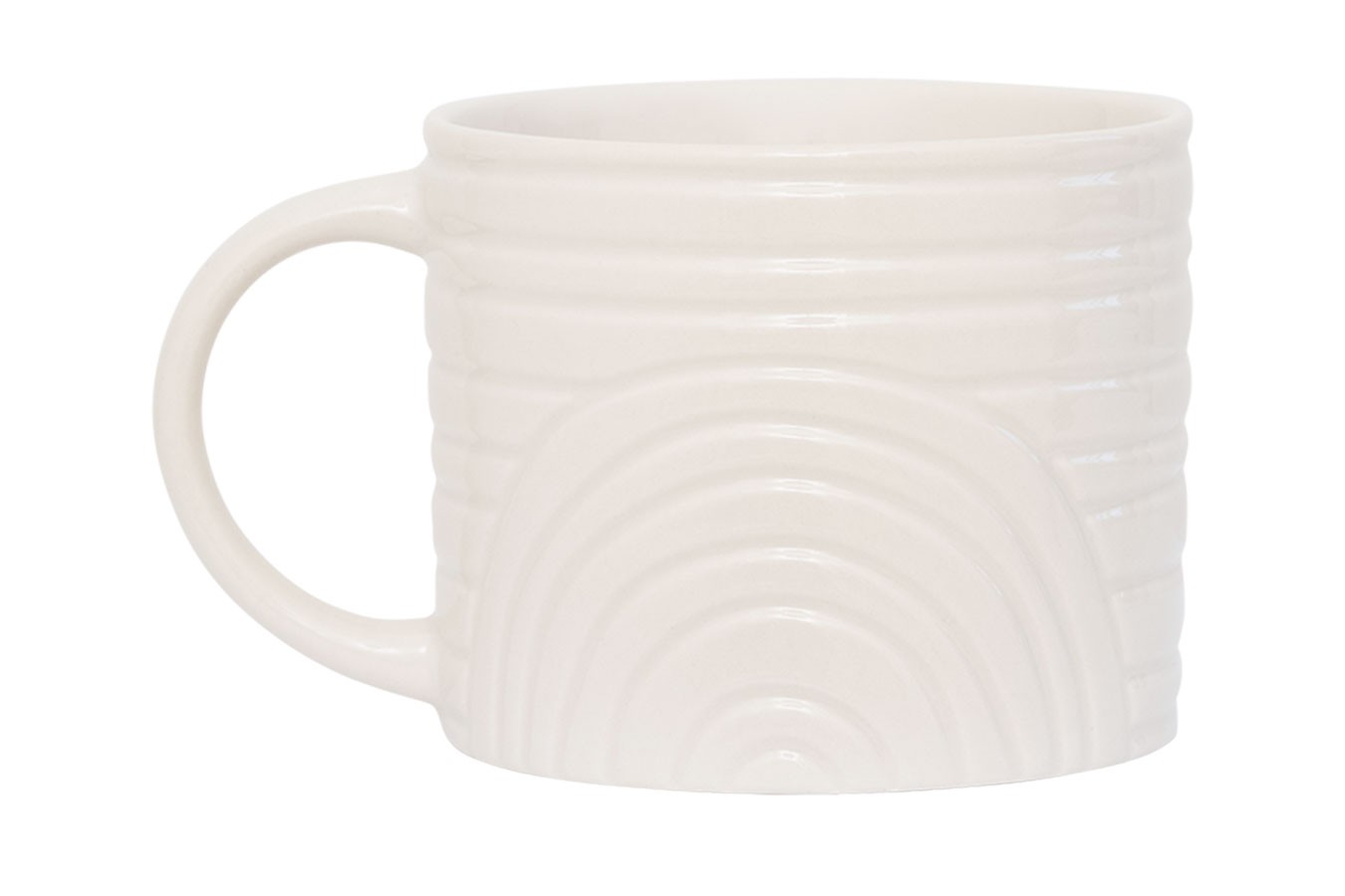 Tasse Tazza weiß gemustert D 10,5 cm