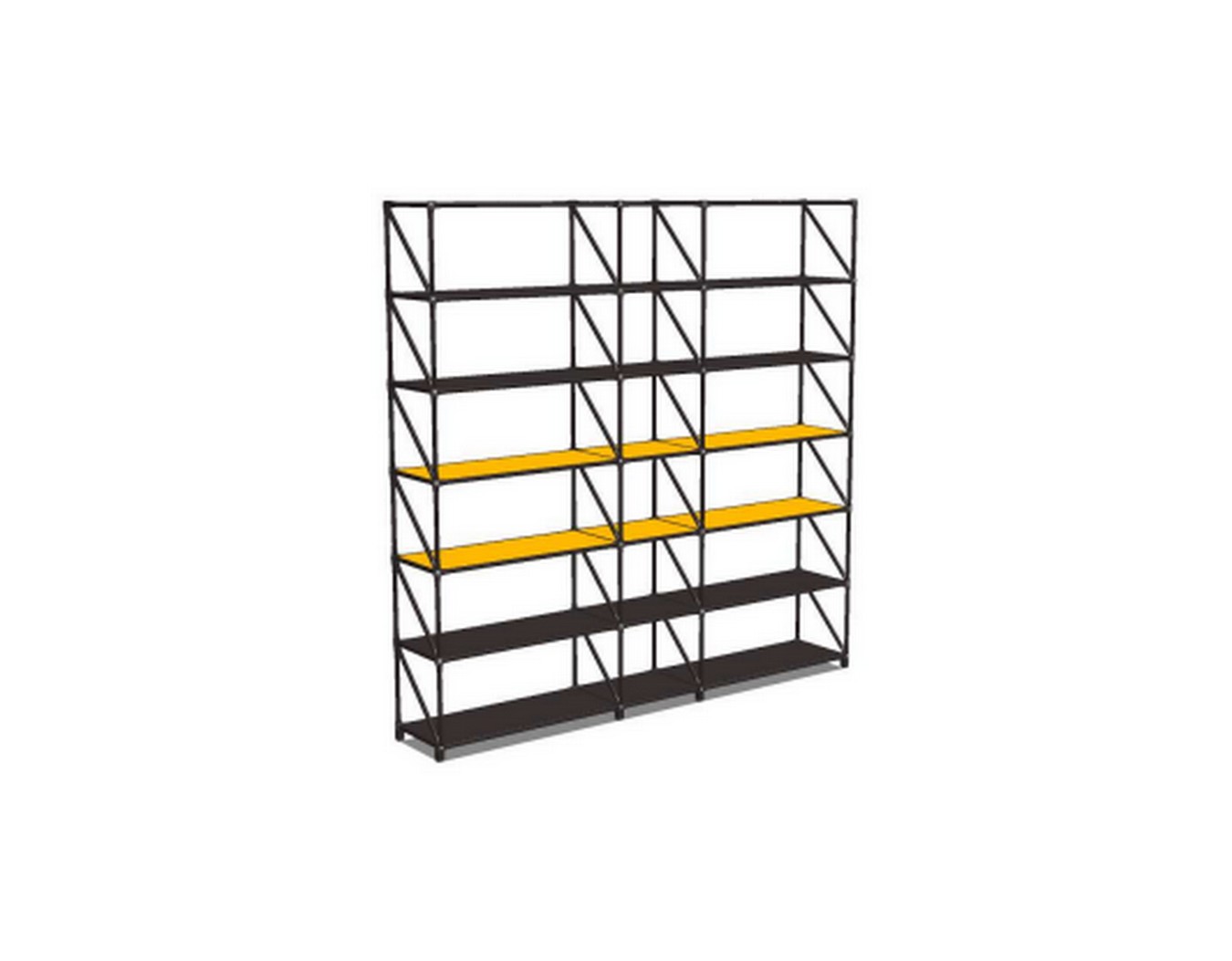 Regal schwarz-gelb H 224 cm