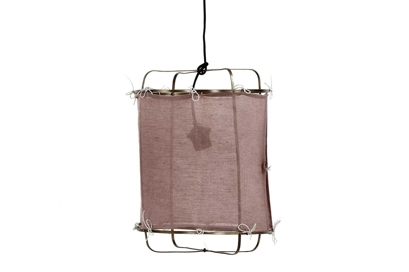 Hängelampe Grisha Leinen rosa H 40cm