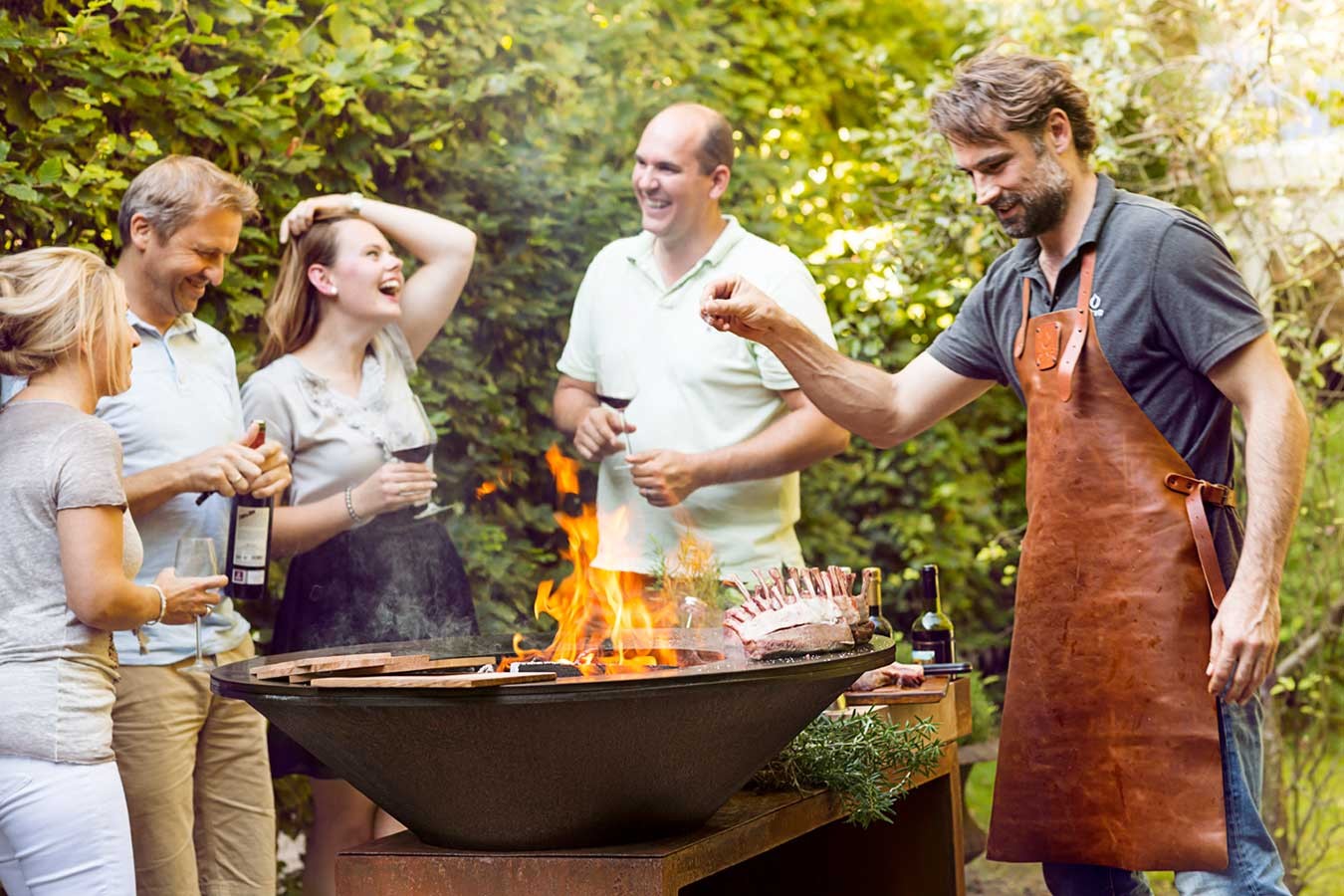 Ofyr Grill Island Corten 100 Teakholz