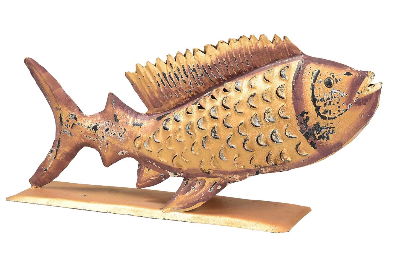 Windlicht Fisch Metall klein