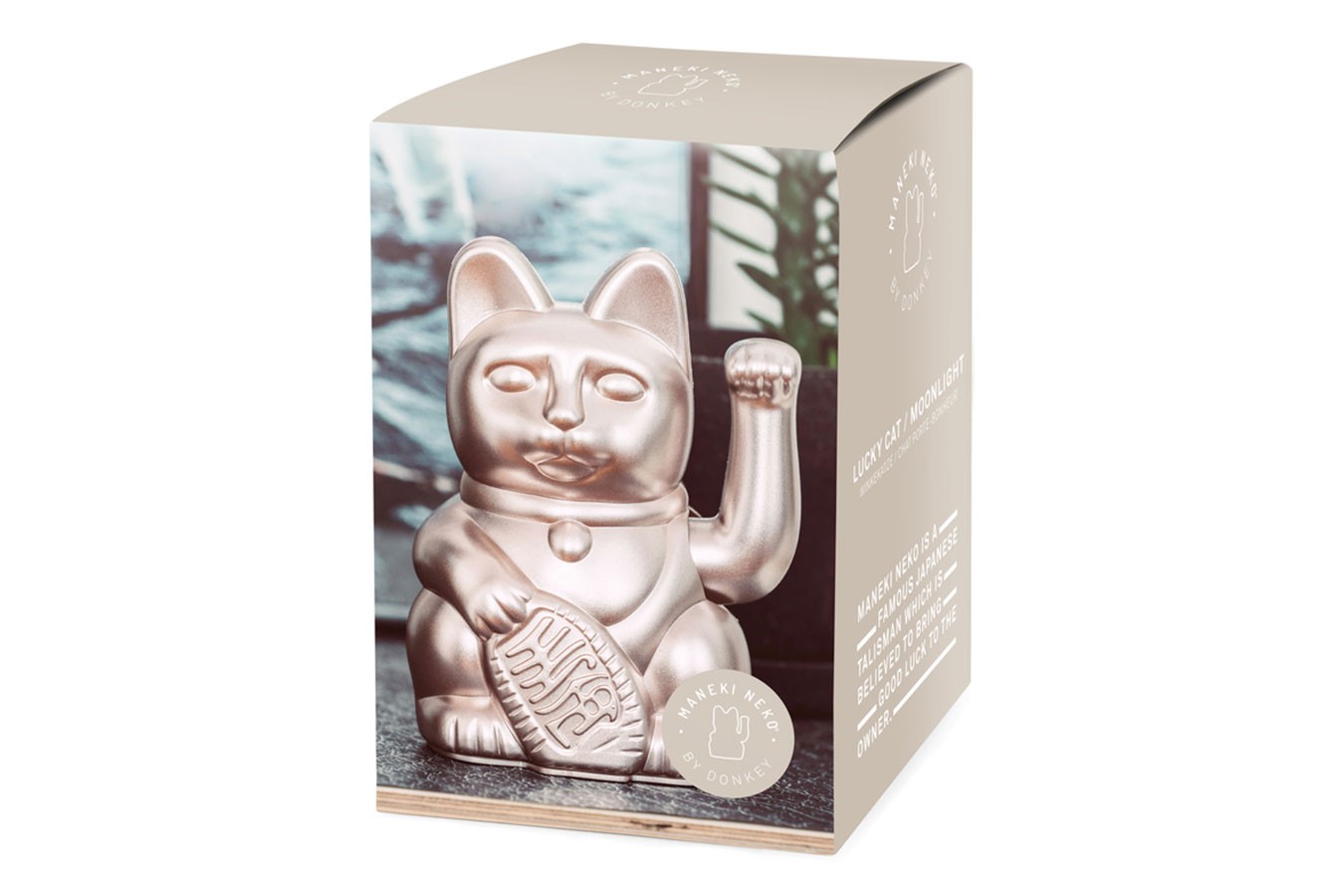 Winkekatze Lucky Cat matt rosegold