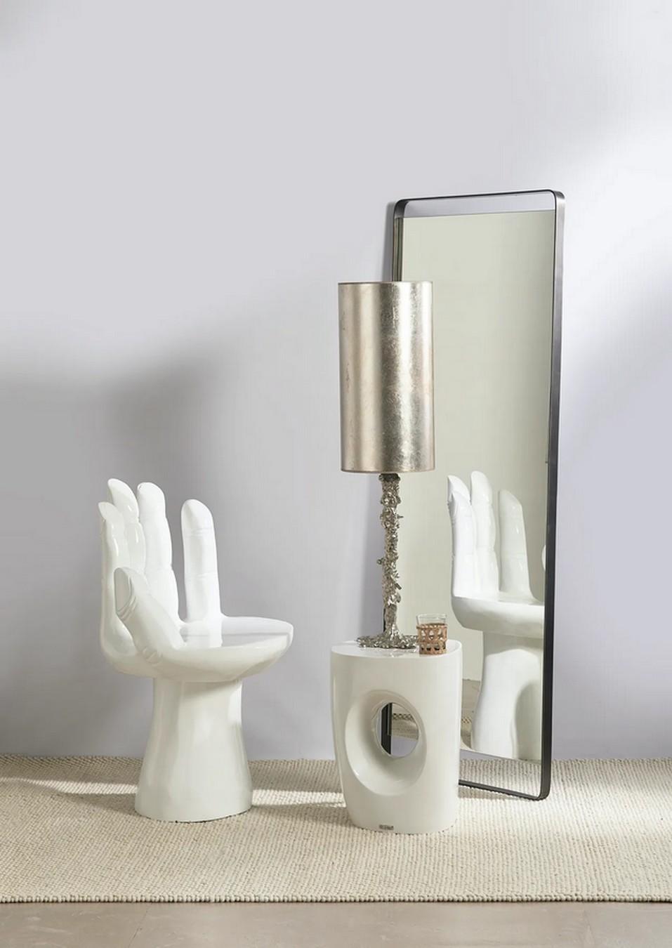 Designersessel Hand Polyester weiss