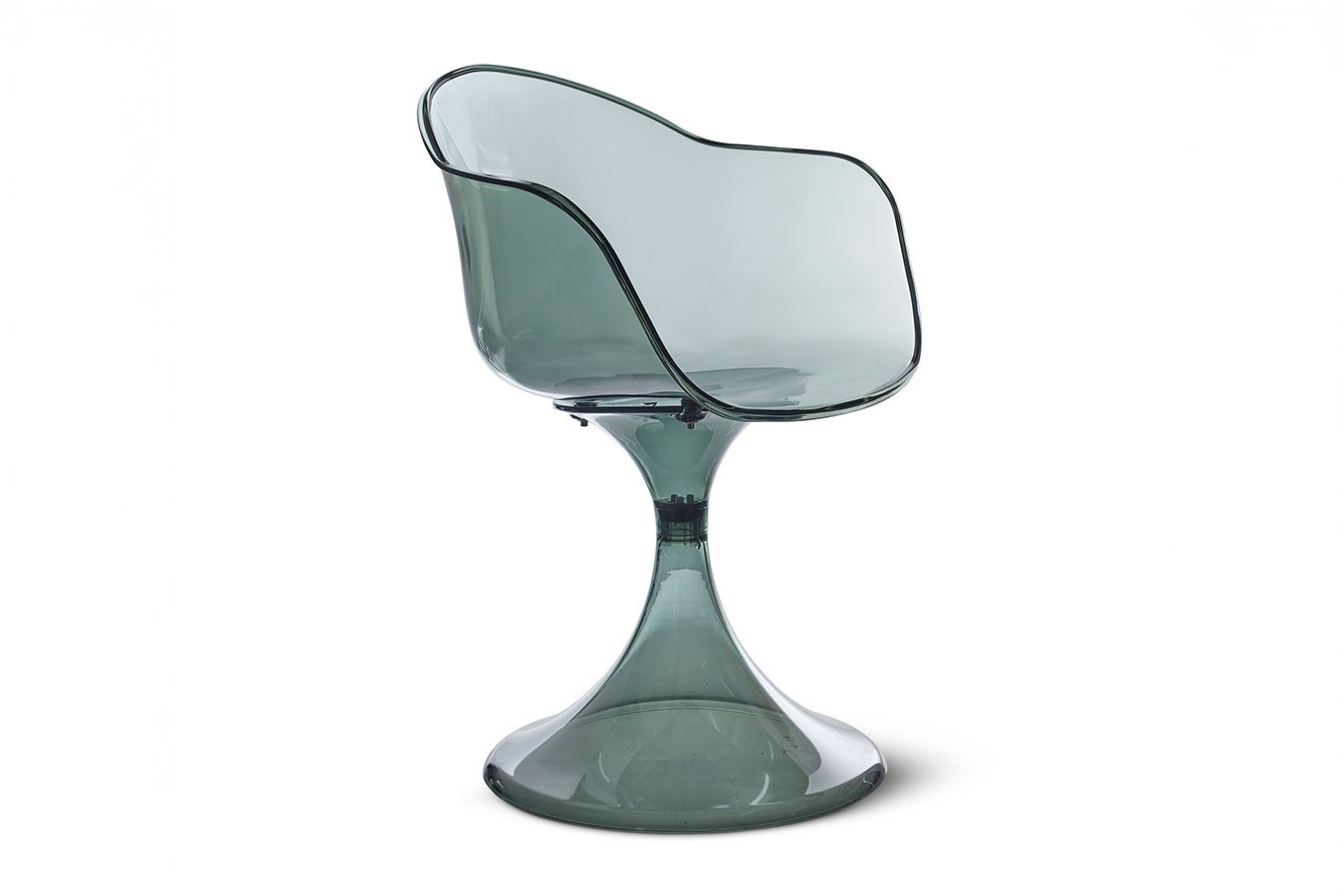 Schalenstuhl Glow grau transparent