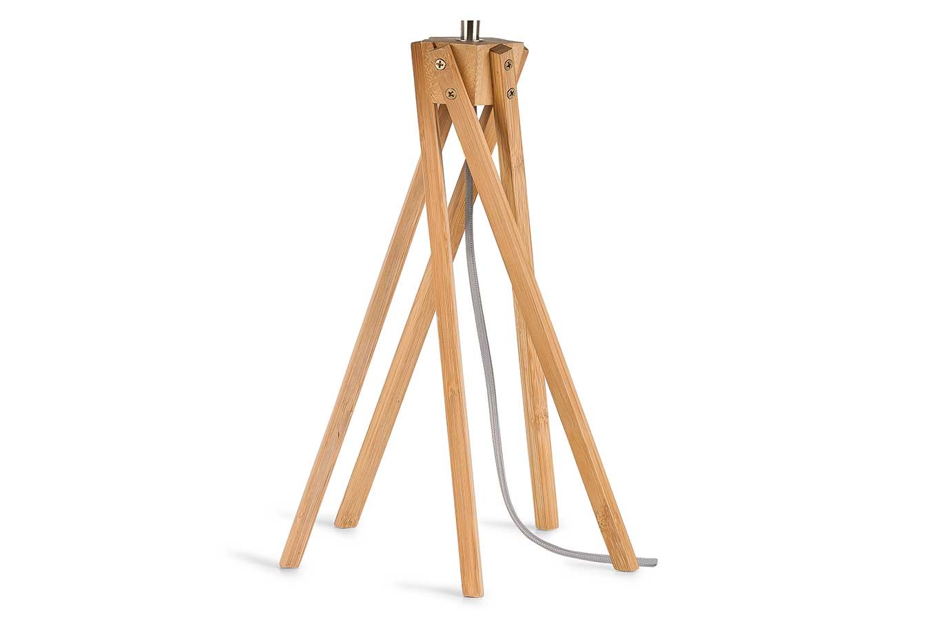 Tischlampe Kilimanjaro Bambus Textil hellgrau