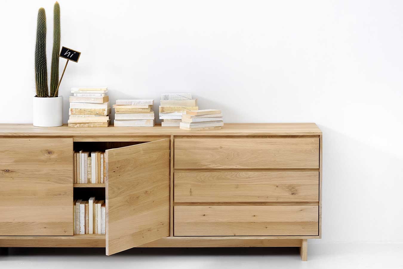 Sideboard Wave Eiche massiv B 205 cm
